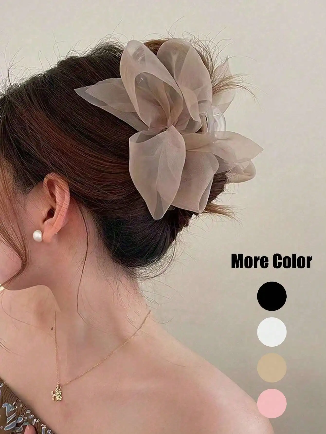 

1 Piece Tulle Material Fashionable Hair Clip With Bow,Hair Accessories Suitable For Matching Dresses ,Friend's Gift Hair Claws