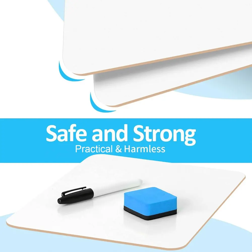 Pizarras blancas portátiles (paquete de 2), pizarras blancas de doble cara de 9x12 pulgadas, con 2 borradores y 2 rotuladores, material de oficina.