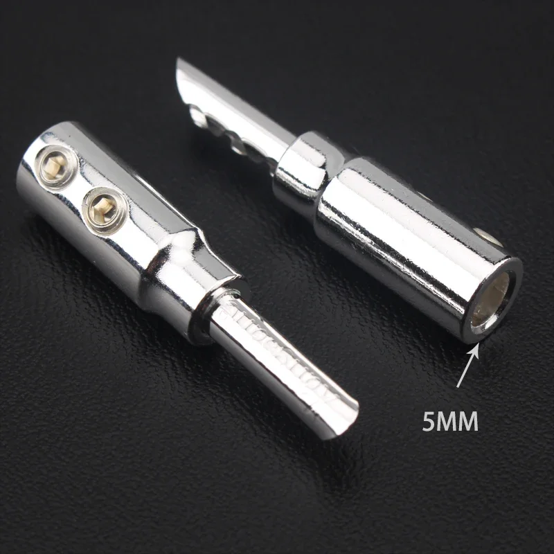 Złącze kabla głośnikowego wzmacniacza Posrebrzana wtyczka bananowa Bezlutowy miedziany adapter audio HiFi — zdjęcie produktu 4