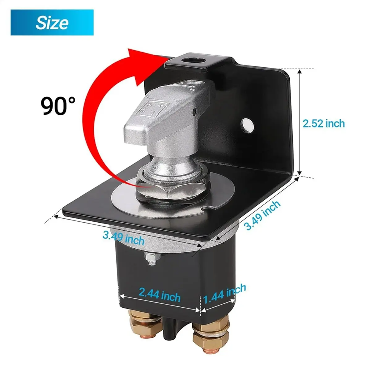 

ABFS 500A High Current Battery Disconnect Switch, 12-36V Battery Cut Off Switch with Lock-Out Plate, Replace 20247, Truck, RV