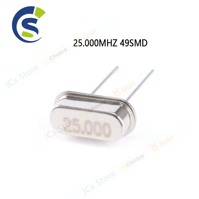 20PCS/LOT DIP passive patch crystals 25m 25 MHZ 25.000 MHZ SMD49S encapsulation 49SMD 25M 25MHZ 25.000MHZ