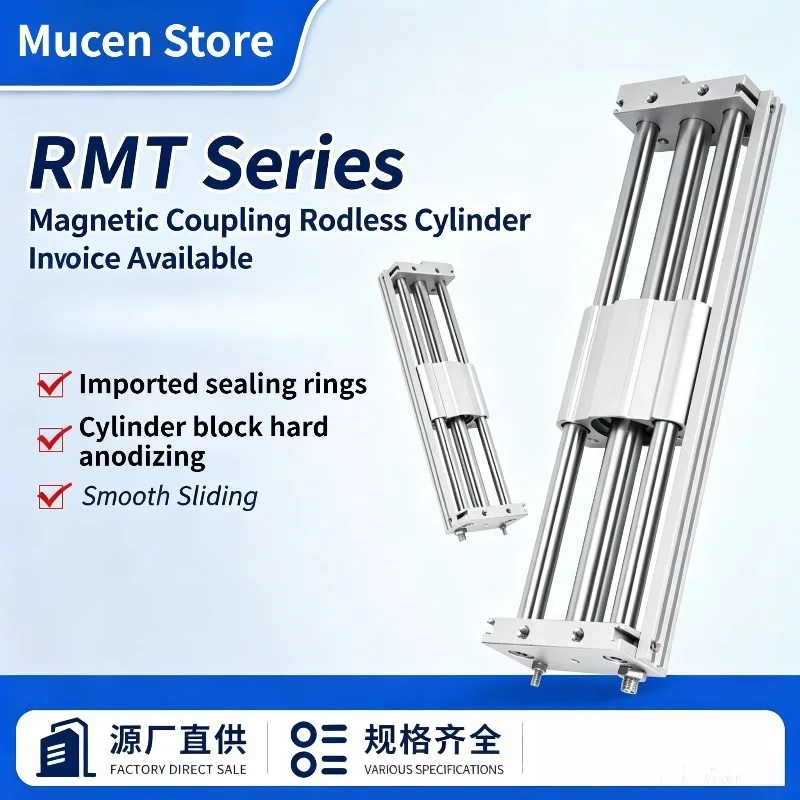 New SMC slide table RMT type RMT25-100/200/300/400/500/600/700/800/900/1000/1100/1200/1500 magnetic coupler rodless cylinder