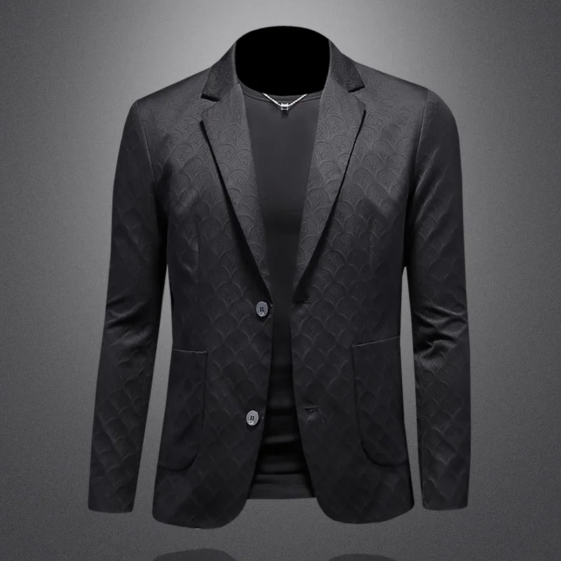 

Men's Slim Fit Autumnal Elegant Floral Suit Jacket Casual European Station Embroidered Formal Single-Breasted Trendy Outerwear