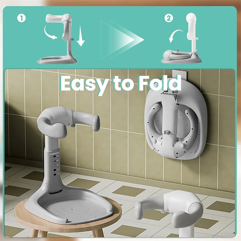 حامل حمام للأطفال والرضع قابل للطي: مضاد للانزلاق، سهل التركيب، تصميم حمام قائم