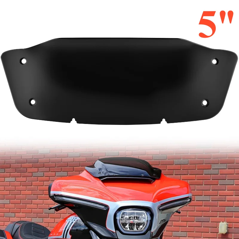 

5" Front Upper Fairing Windshield Wind Deflector Cowling Windscreen Motorcycle For Harley Street Glide FLHX/I CVO FLHXSE 23-24
