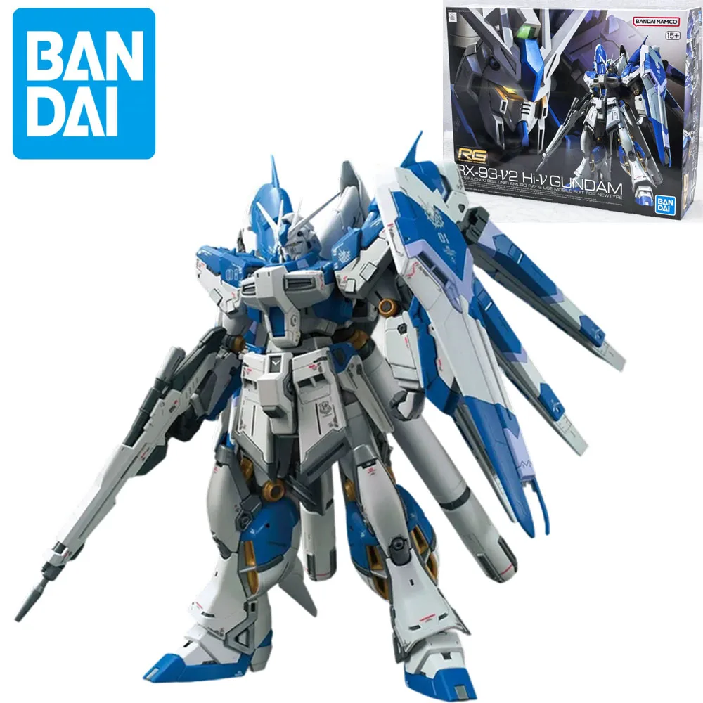 

Bandai RG 1/144 RX-93-V2 Hi-V GUNDAM MOBILE SUIT Anime full Action Assembly Figure Model original box Toy Gifts for kids INSHOCK
