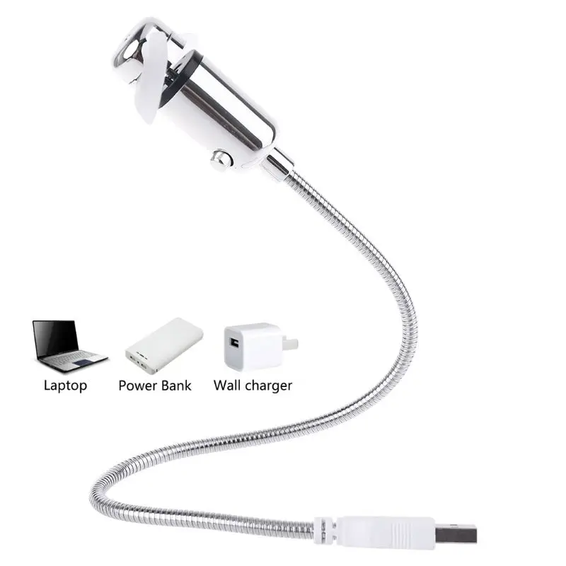 2024 New USB-Powered Portable Mobile USB Fan Mini Gooseneck Fan for Laptop Office Home Travel (1 PACK)