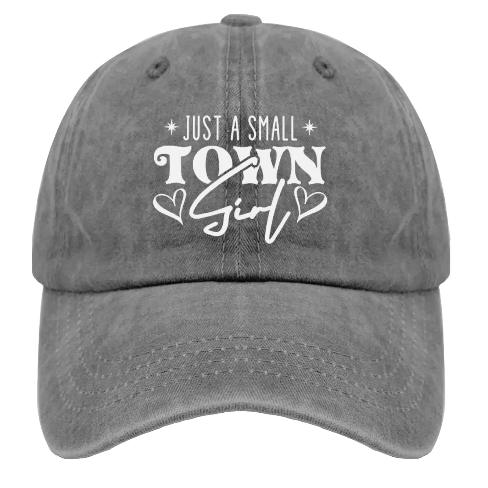 Just a Small Town Girl Czapka z daszkiem Trucker Denim Hat Washed Cotton Fashion Cap Unisex Regulowana sportowa czapka