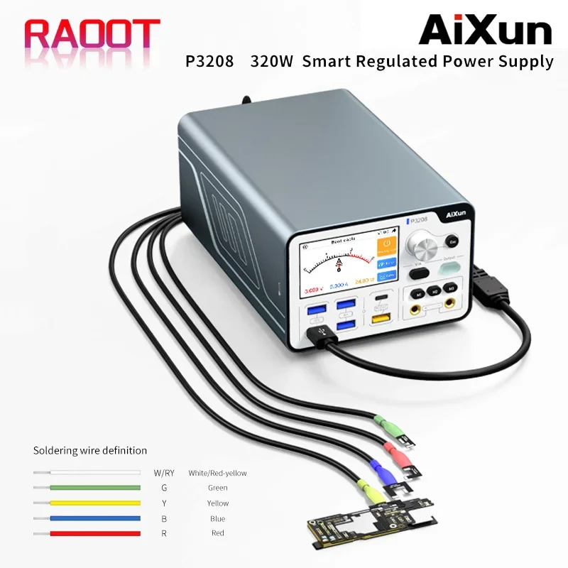 

Aixun P3208 Intelligent Voltage Detector One Key Boot Power Supply Fast Charge Detection Cable Motherboard Short Circuit Tester