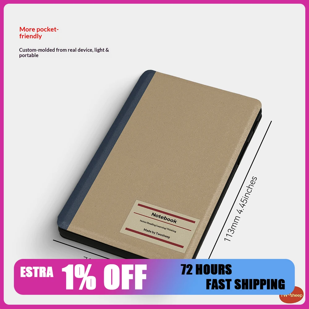 XTEINK X4 Pro Magnetic Protective Case Slim PU Leather Notebook Pattern Cover Shell for E Ink Tablet Anti-Scratch For Gifts