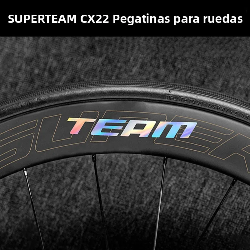 Pegatina para Ruedas de Bicicleta de Carretera de Fibra de Carbono, Adhesivo para Cambio de Color Superteam CX22, Película Ad...