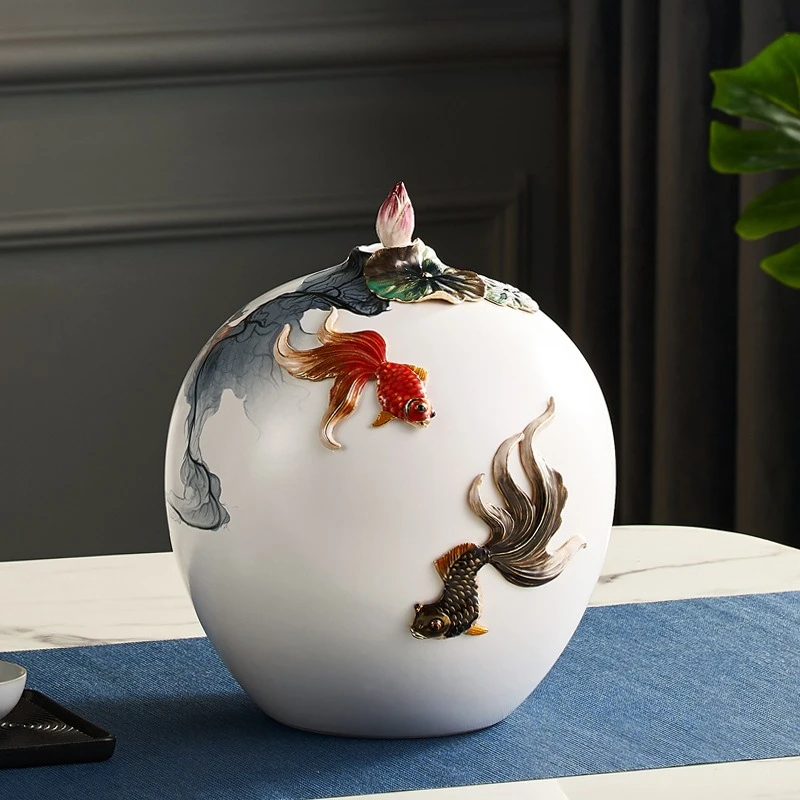 

Enamel vase ornament, Chinese style ink painting ceramics