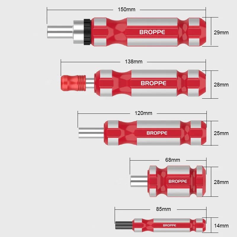 BROPPE Self-locking Ratchet Screwdriver Batch Handle Phillips Slot Hex Torx Screw Bit Screwdriver Rod Sleeve Screwdriver Bit Set