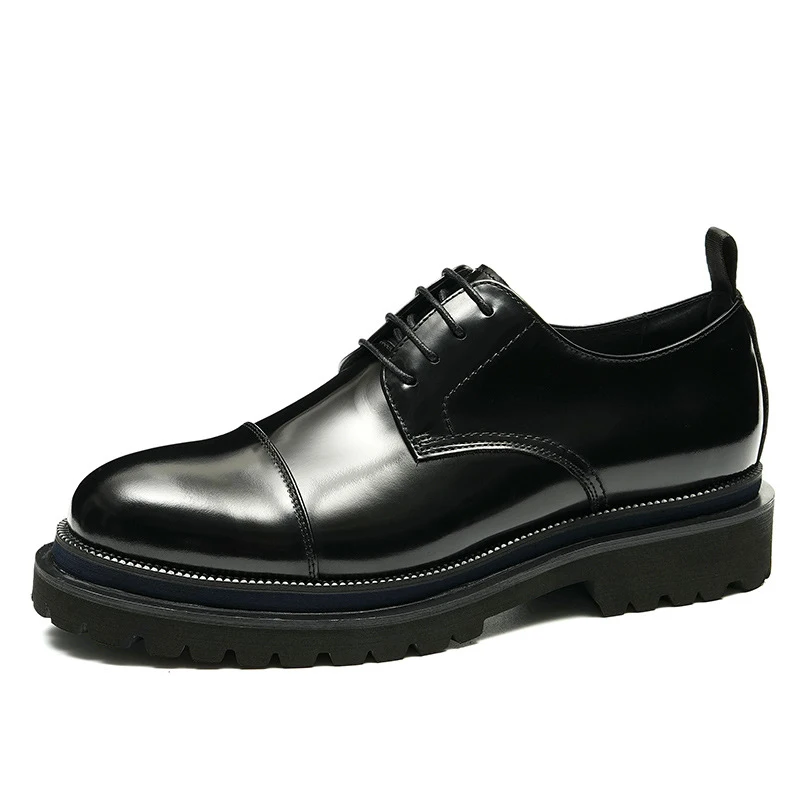 

Men's Genuine Leather Vintage High Quality Shoes Luxury Classic Formal Dress Elegant Gentleman Italian Black Natural Cowhide
