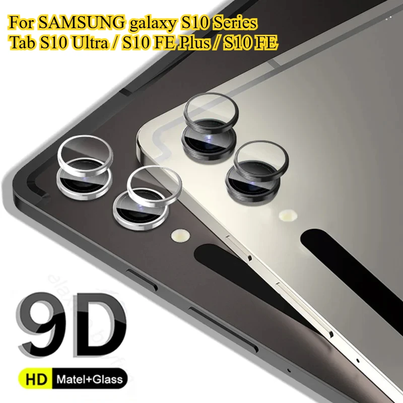9H HD Aluminium Alloy Camera Protector for Samsung Galaxy Tab S10 FE Plus S9 Fe Plus Ultra 9D Tempered Glass Metal Ring Lens Cap