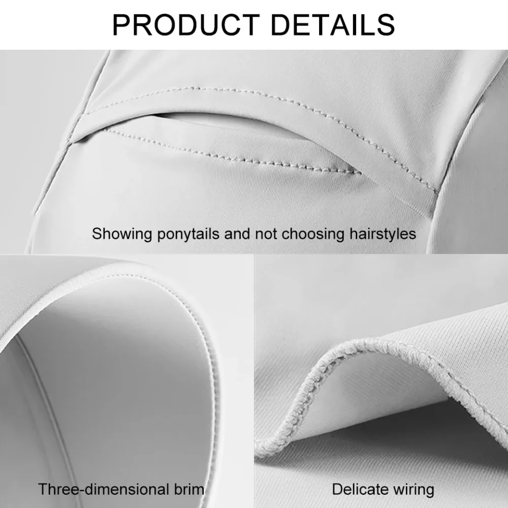 قبعة رقيقة قابلة للتعديل لكامل الوجه واقية من الشمس للحماية من الأشعة فوق البنفسجية قناع من الحرير الجليدي مع فتحة شعر بلون سادة للحماية من الأشعة فوق البنفسجية في الهواء الطلق #3