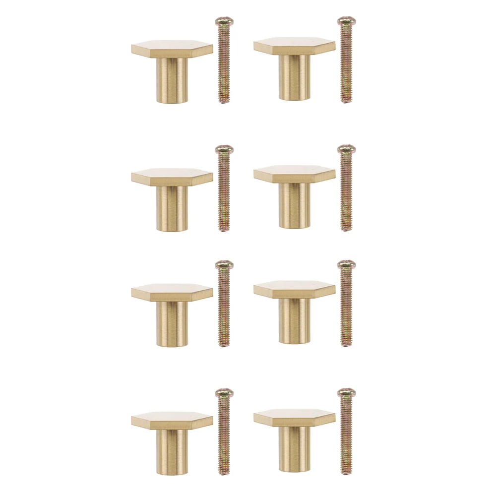 

8 Pcs Gold Hexagon Drawer Knobs Cabinet Pulls Smooth Surface Durable Decorative Beautiful Door Closet Dresser Hardware