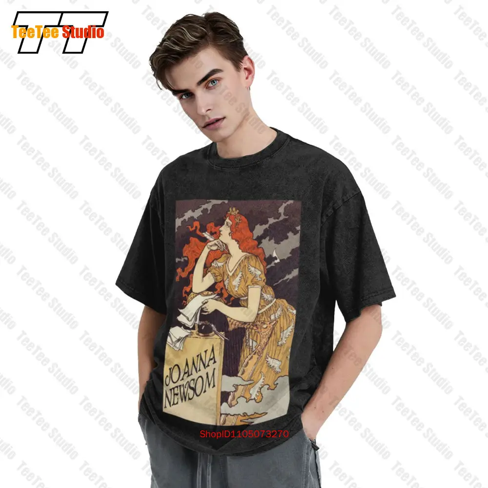 تي شيرت Joanna Newsom Joni Mitchell Kate Bush Vashti Bunyan Fleet Foxes عتيق كبير الحجم EV6T