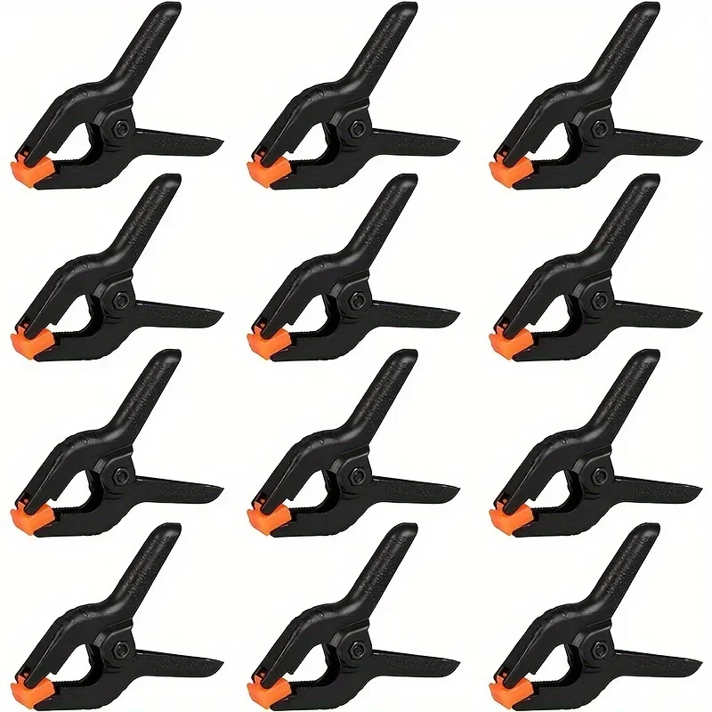 12pcs Spring Clamps, 2inch Small Backdrop Clips, Plastic Clamps Heavy Duty, Spring Clips For Crafts, Backdrop Stand,