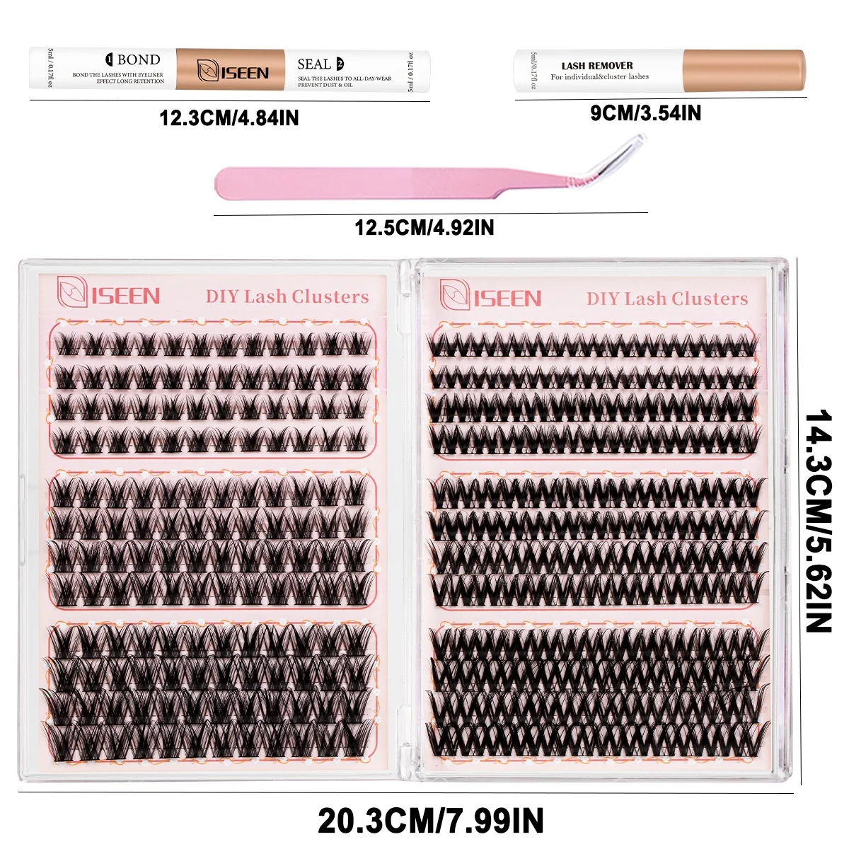 Clusters de cils bricolage Kit d'extension de cils naturels individuels vaporeux Styles de mélange doux pour les débutants avec outil de maquillage de liaison et de joint