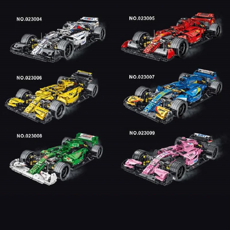 Mork 023004 023005 High-Tech MOC Red F1 Formula Cars Sports Racing Modular Car Model Toys Building Blocks Boy Audlt Gift