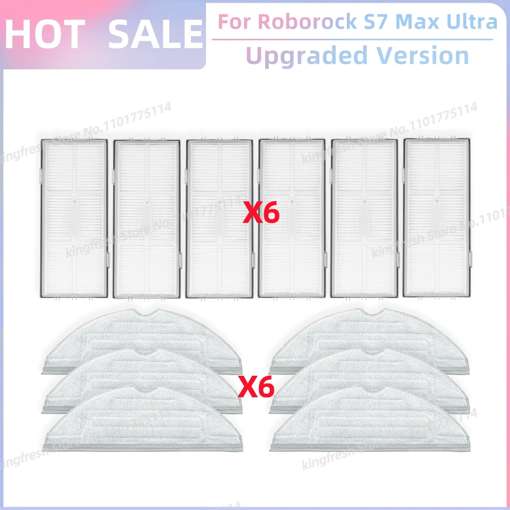 Passend für Roborock S7 Max Ultra Q100TSC Roboter Staubsauger-Teile Hauptwalze Seitenbürste HEPA-Filter Mopptuch Staubbeutel Ersatzteile Zubehör