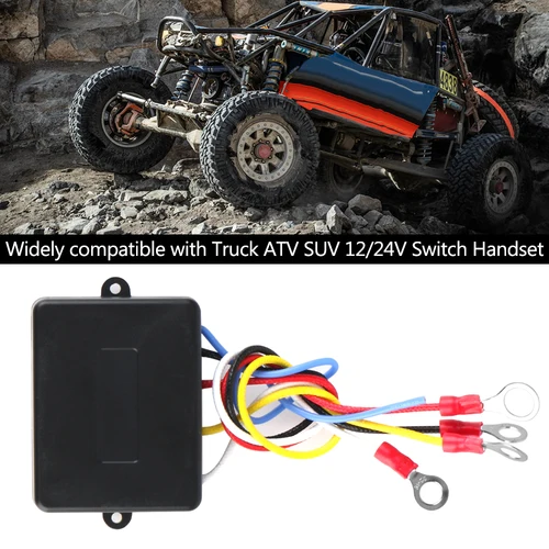 Imagen 2 del producto Control remoto de cabrestante de 24V y 12V, controlador inalámbrico para Jeep 4x4 todoterreno, ATV, camión, remolque, 2 botones, teclas, interruptores eléctricos para coche