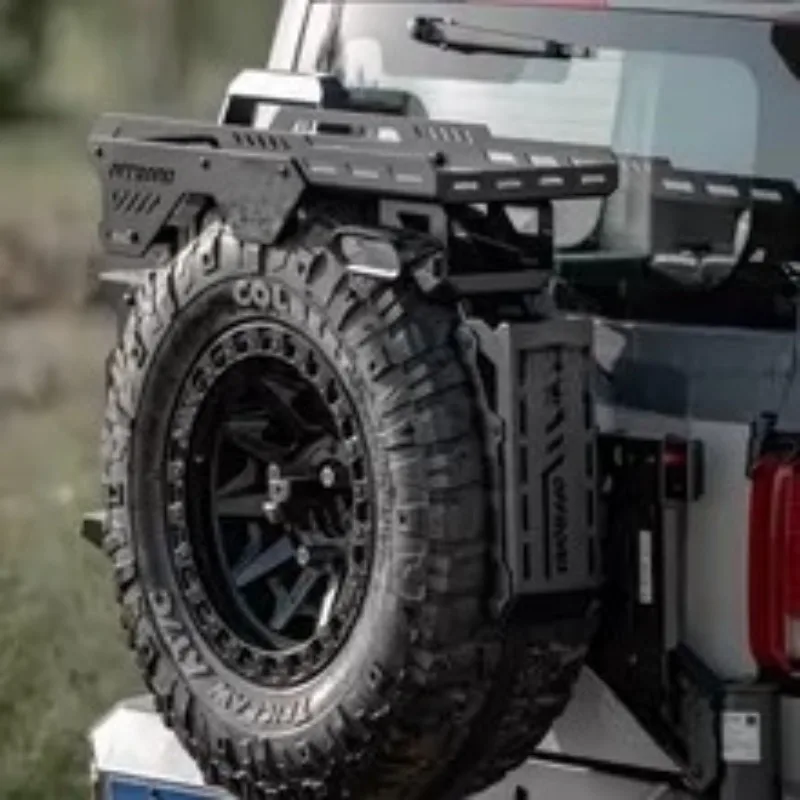 3D Printed For KM TANK300 1/8 RC Crawler Spare Tire Cargo Rack with Rope Upgrade Parts, Bolt-On Accessory for Off-Road Truck