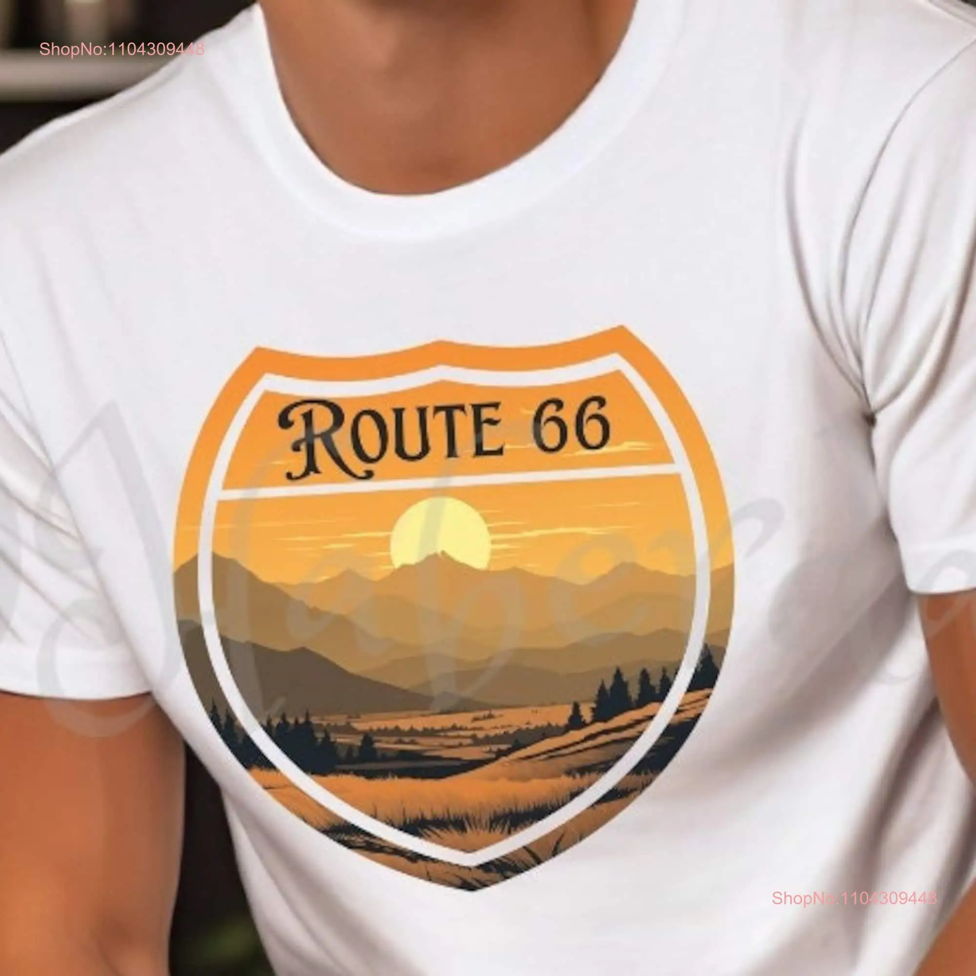 Route 66 Scenic Byway Souvenir T Shirt Mother Road Landscape Shortest Best Most U S A  long or short sleeves