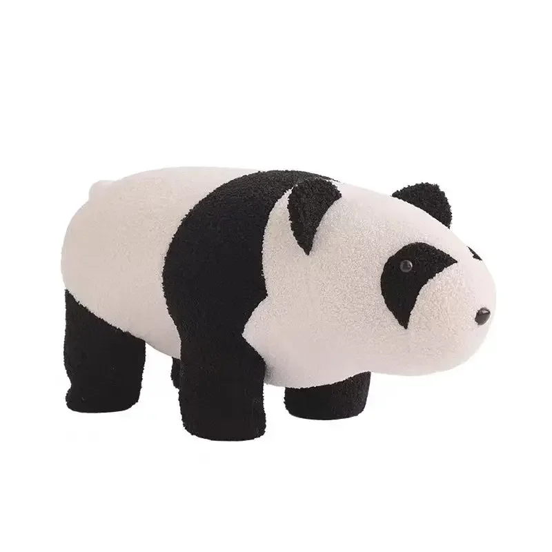 Creative Panda Footrest Ottoman Small Animal Plush Bench Cartoon Cute Children Stool Bedside Sofa Stool Home Furniture Decor