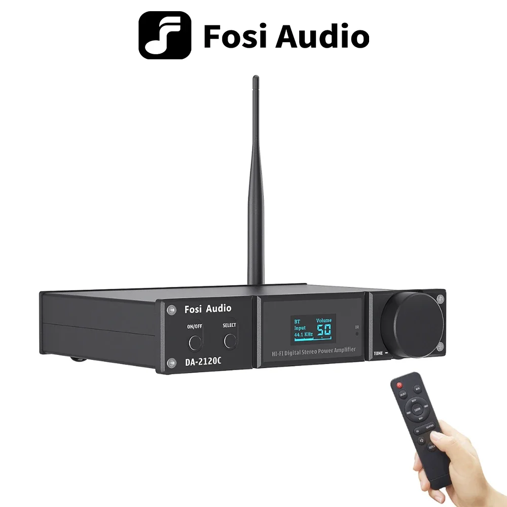 Fosi Audio DA2120C Wzmacniacz Bluetooth 120W x2 Stereo HiFi 2.1 Kanałowy bezprzewodowy przepływ klasy D Mini Subwoofer mocy USB DAC AMP