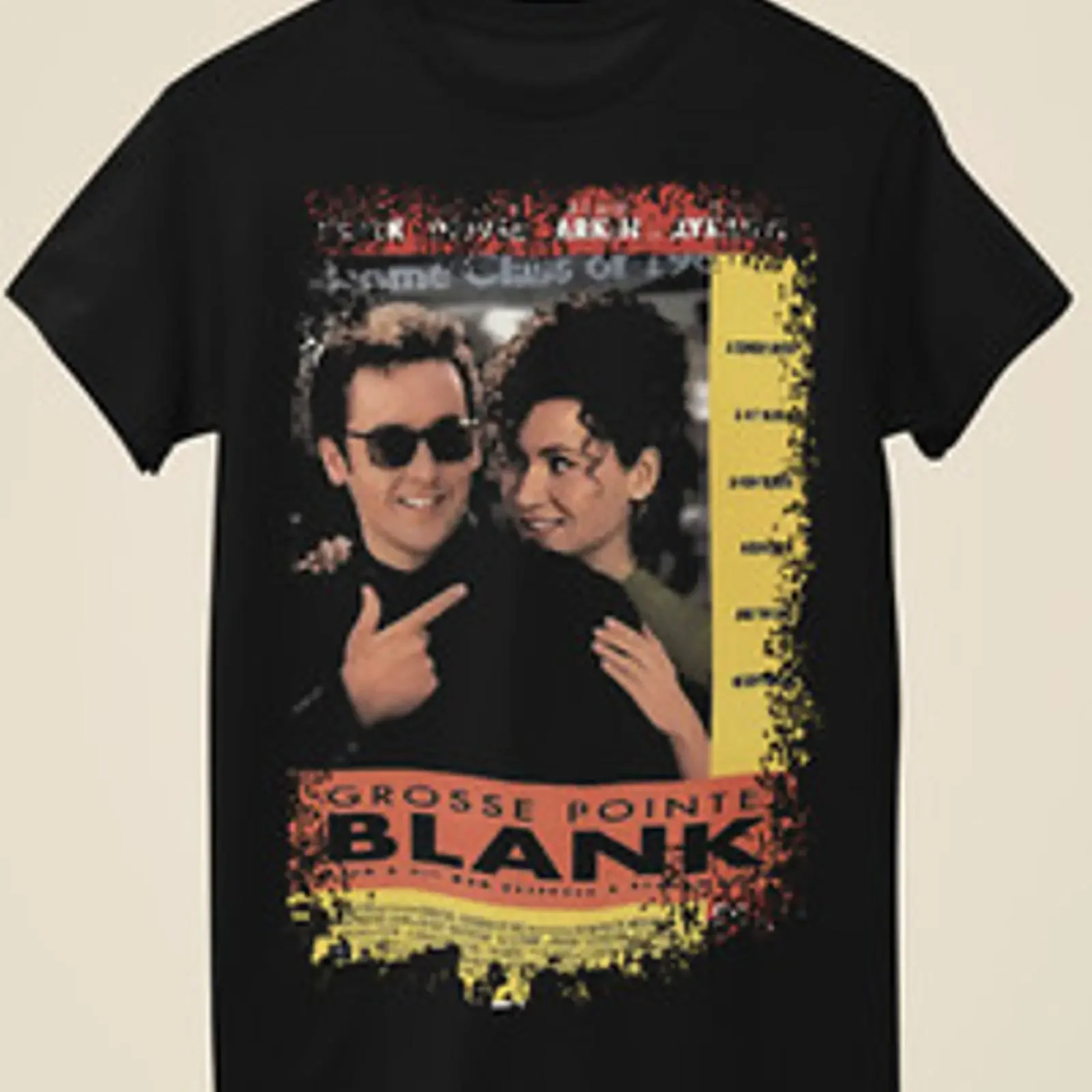 Black T shirt on white Grosse Point unisex movie poster inspired vintage Washed Versatile Unisex streetwear Stylish Casual
