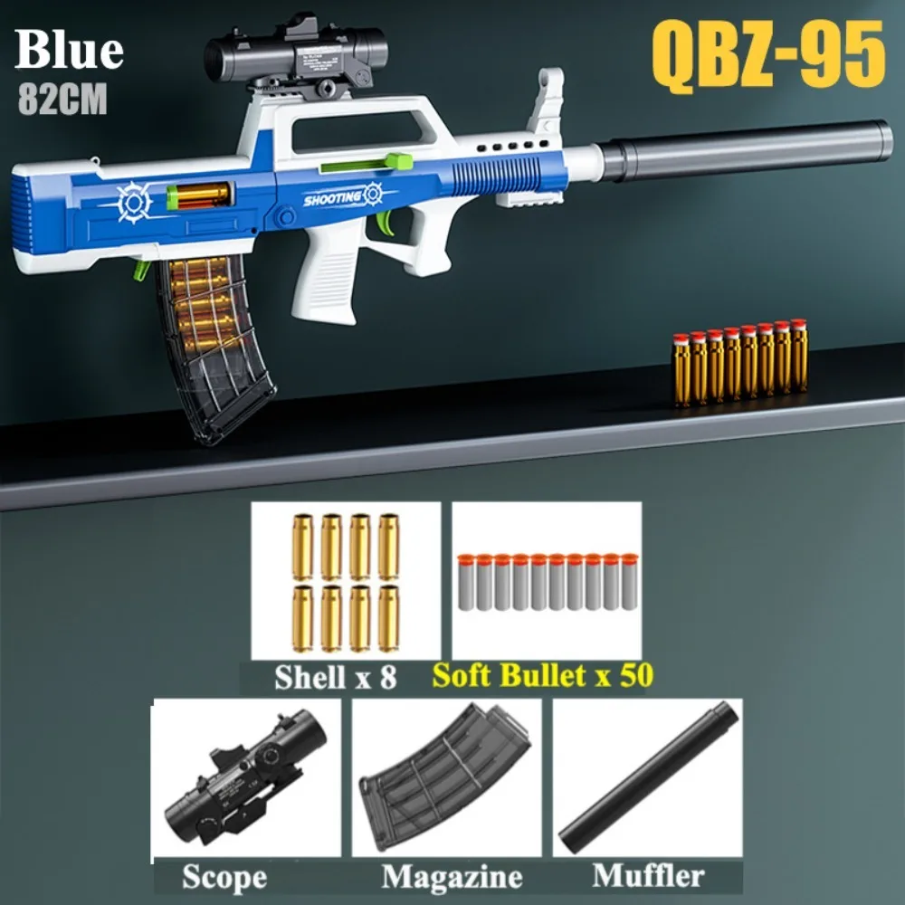 Kinderen QBZ-95 Shell Soft-Bullet Speelgoedpistool Handmatig geladen Assault Rifle Model Outdoor Games CS Vechtspel Kerstcadeau