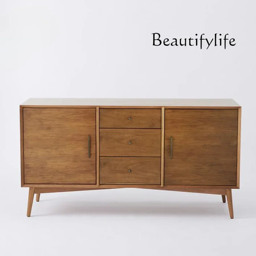 

Nordic Modern Minimalist Solid Wood TV Cabinet American Style Double Door Sideboard Cabinet Retro Designer Model
