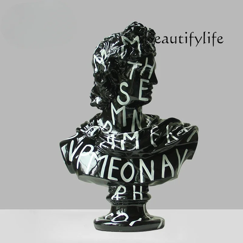 Modern modern graffiti alphabet portrait sculpture model room imitation plaster creative character ornament