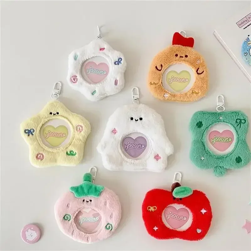 Leuke Cartoon Pluche Display Pouch Anime Meisje Fan Card Storage Beschermhoes Mini Hangende Tas Voor Badge Verzamelaars