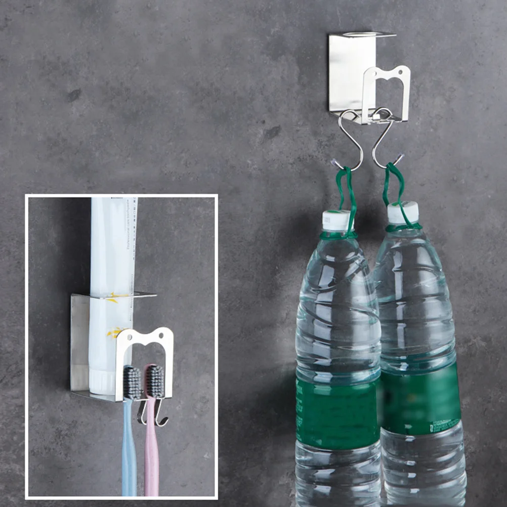 1Pcs Edelstahl Zahnbürste Halter Haushalt Lagerung Rack Saug Kein Schlag Bad Organizer Rost Beweis Kratzer