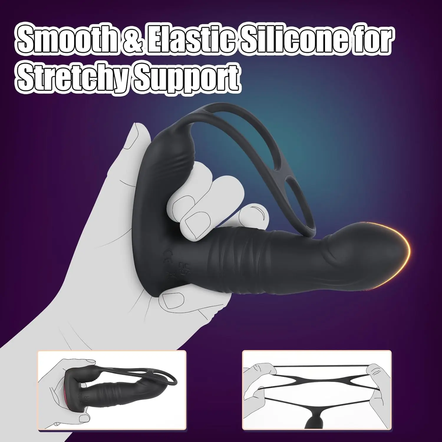 Wibrator do masażu prostaty, męski zabawka erotyczna, wibrator z funkcją pchania, korek analny, sprzęt do masażu prostaty, sztuczny penis, wibrator z funkcją masażu.