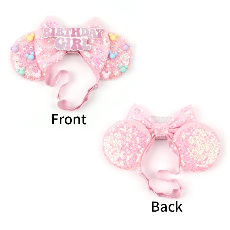 2024 Disney Mickey Ear Elastic Headbands Newborn Fashion Sequins 5\