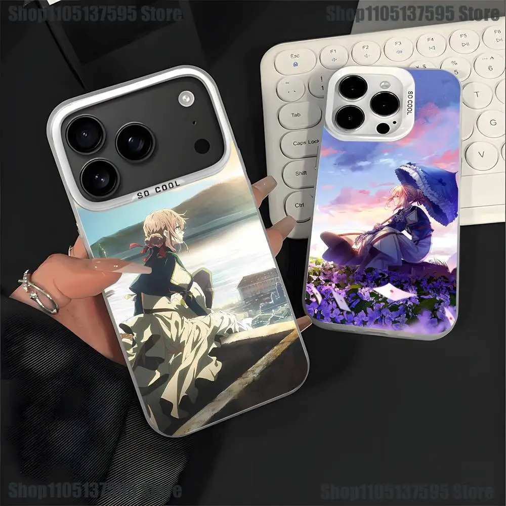 

V-Violet Evergarden Novel Phone Case For iPhone 17,16,15,14,13,12,11,Pro,XS,Max,Plus,Mini,SE4,E White Matte Shockproof Cover