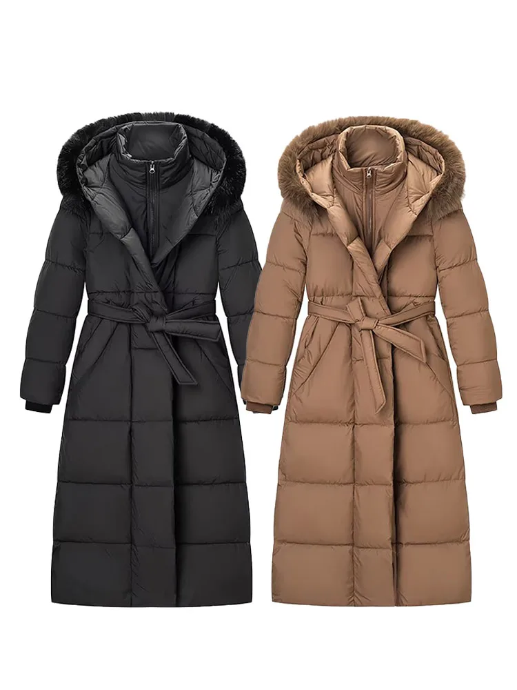 HH femmes mode manches longues vestes solide à capuche col haut à lacets décoration poche fermeture éclair femme hiver manteaux décontractés