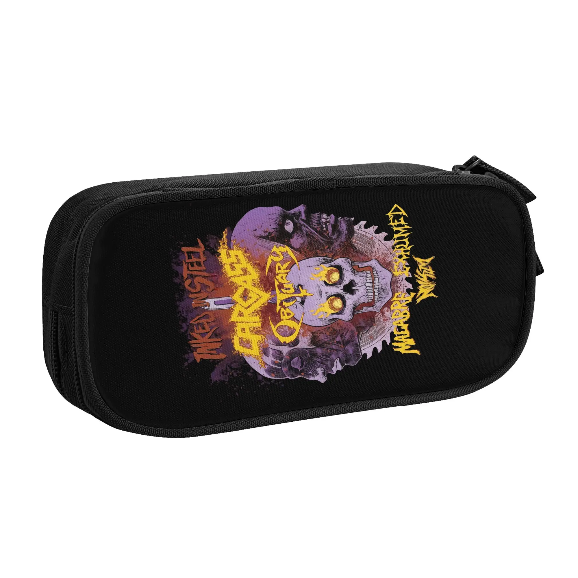 Cute Carcass English Metal Band  Pencil Cases for Boy Girl Big Capacity  Pencil Pouch Stationery