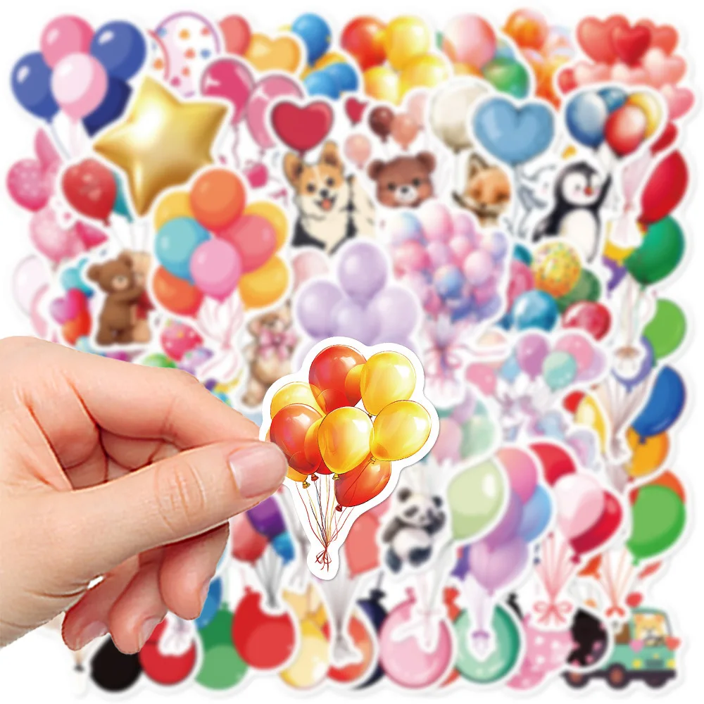 10/30/50PCS Cartoon Balloon Stickers Festive Atmosphere Ornament Decals DIY Laptop Phone Guitar Diary Scrapbook Bike Kids Toy