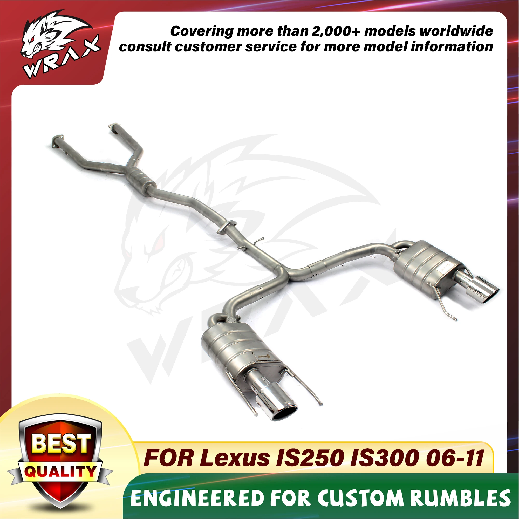 

WRAX Exhaust Manifold High Flow Downpipe for Lexus IS250 IS300 Car Accessories motor Resonant tube system muffler valve control