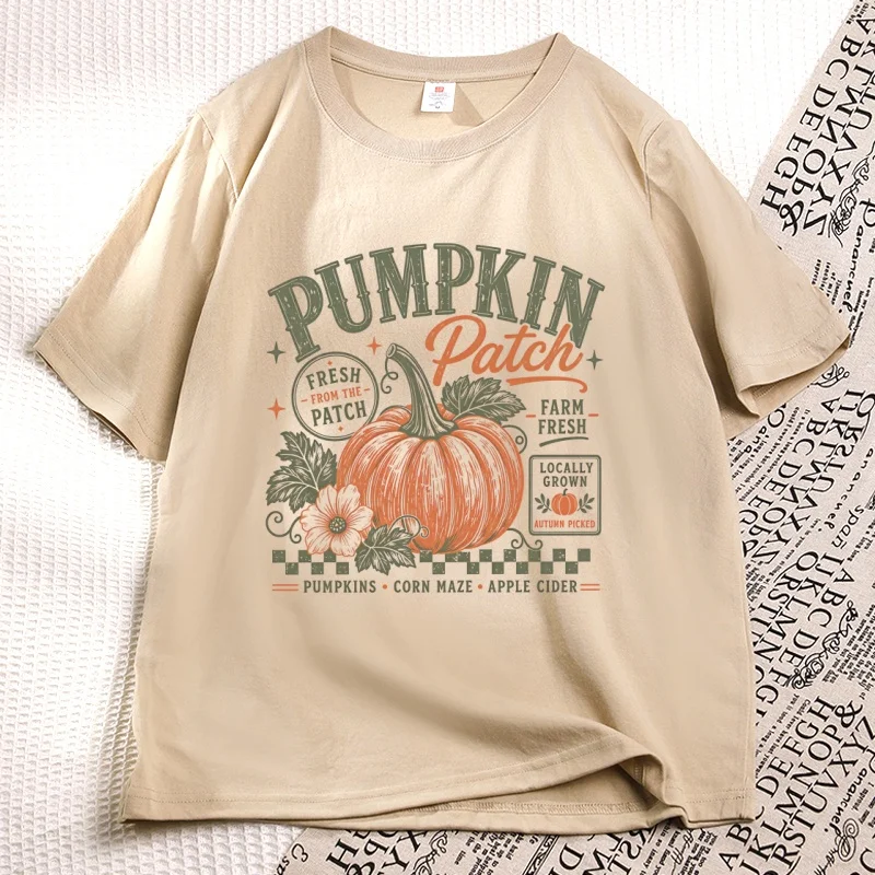 Retro Pumpkin graphic t shirts Trendy Fall Design clothing Autumn Distressed Fall tees Farm Fresh Pumpkin t-shirt woman