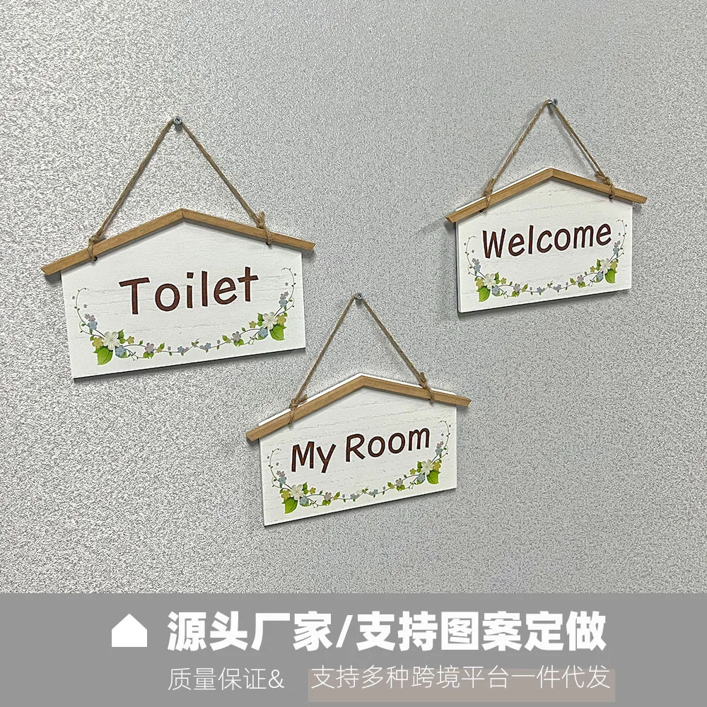 Wooden Farmhouse Store Sign, Open Welcome Restroom Indicator, Rustic Wall Decor for Business Door Hanging