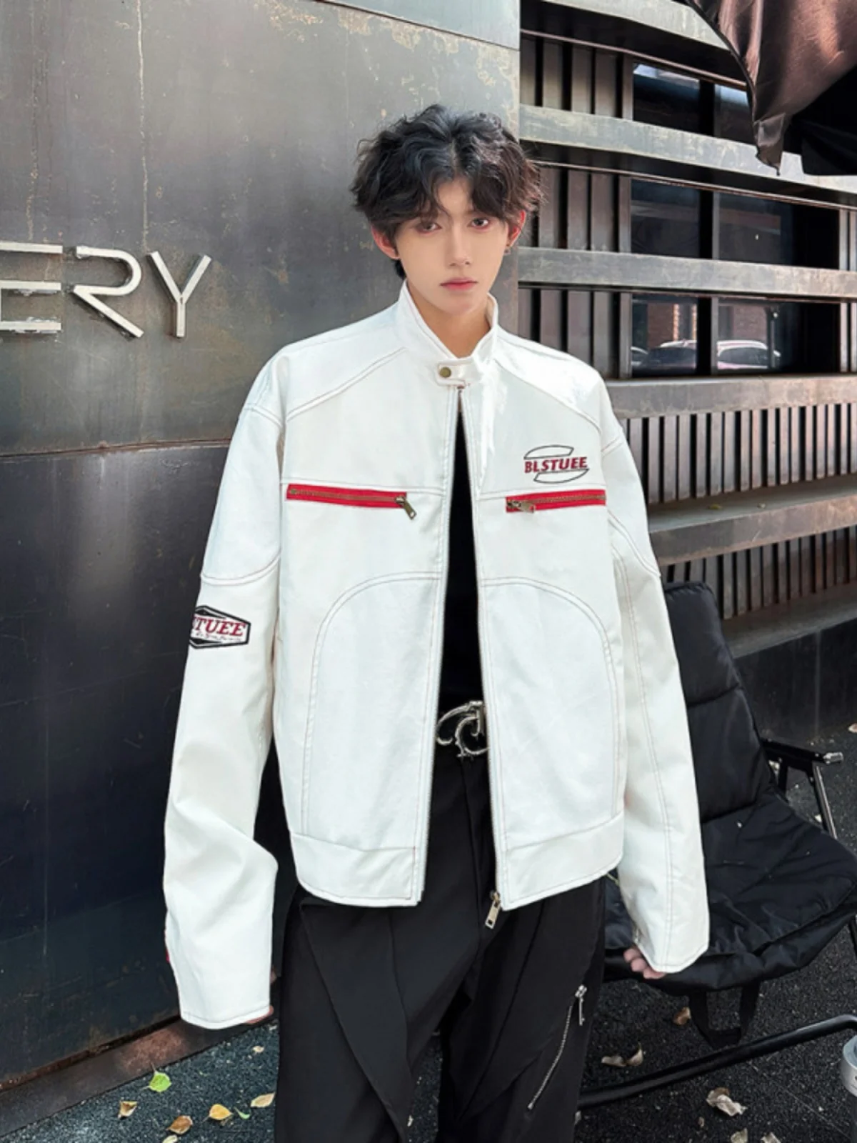 

American High Street PU Leather Jaet Men's Spring Autumn Stand Collar Windproof Motorcycle Faion Brand Cool Senior Workwe...