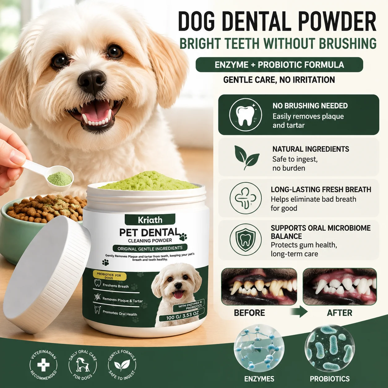 Dog Dental Care Powder Cat Bre - Teeth Whitening Powder 评论和价格