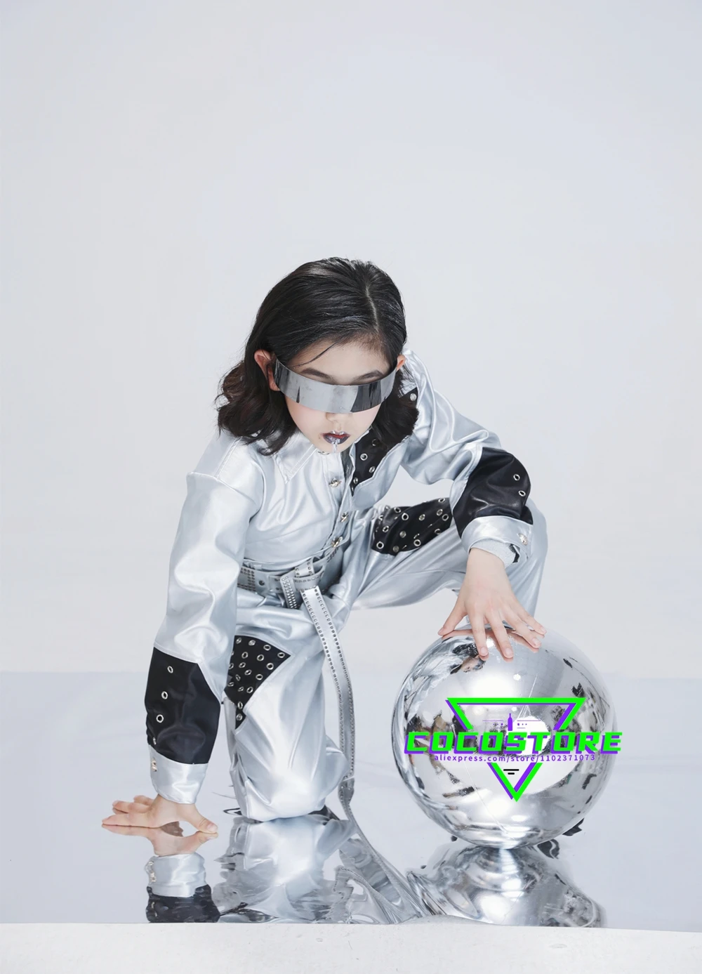 

Silver Jazz Dance Costumes For kids Fashion Stage Wear For Kids Boys and Girls Hip Hop Street Dance Children Performance Clothes