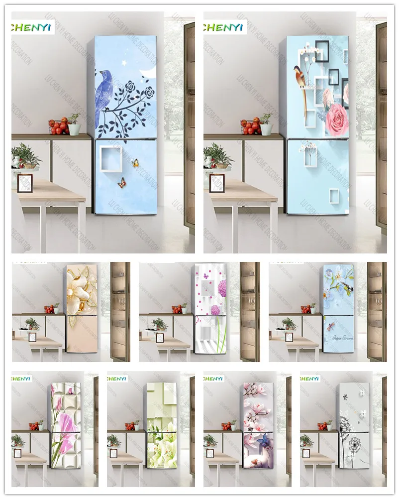 

Papel de parede custom bird geometric refrigerator sticker， fridge sticker wallpaper, living room TV wall bedroom home decor